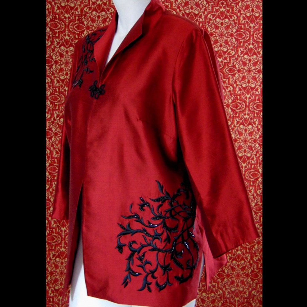 VICTOR COSTA Occasion Red evening jacket 1X💥🕚⤵️